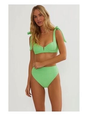Beach Riot Blair Top Lime Green Terry Bikini Top Size Large NWT